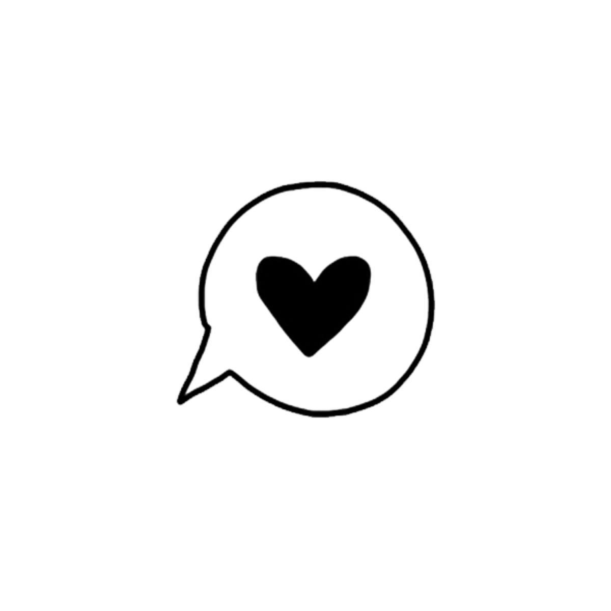 Стикеры чб сердце