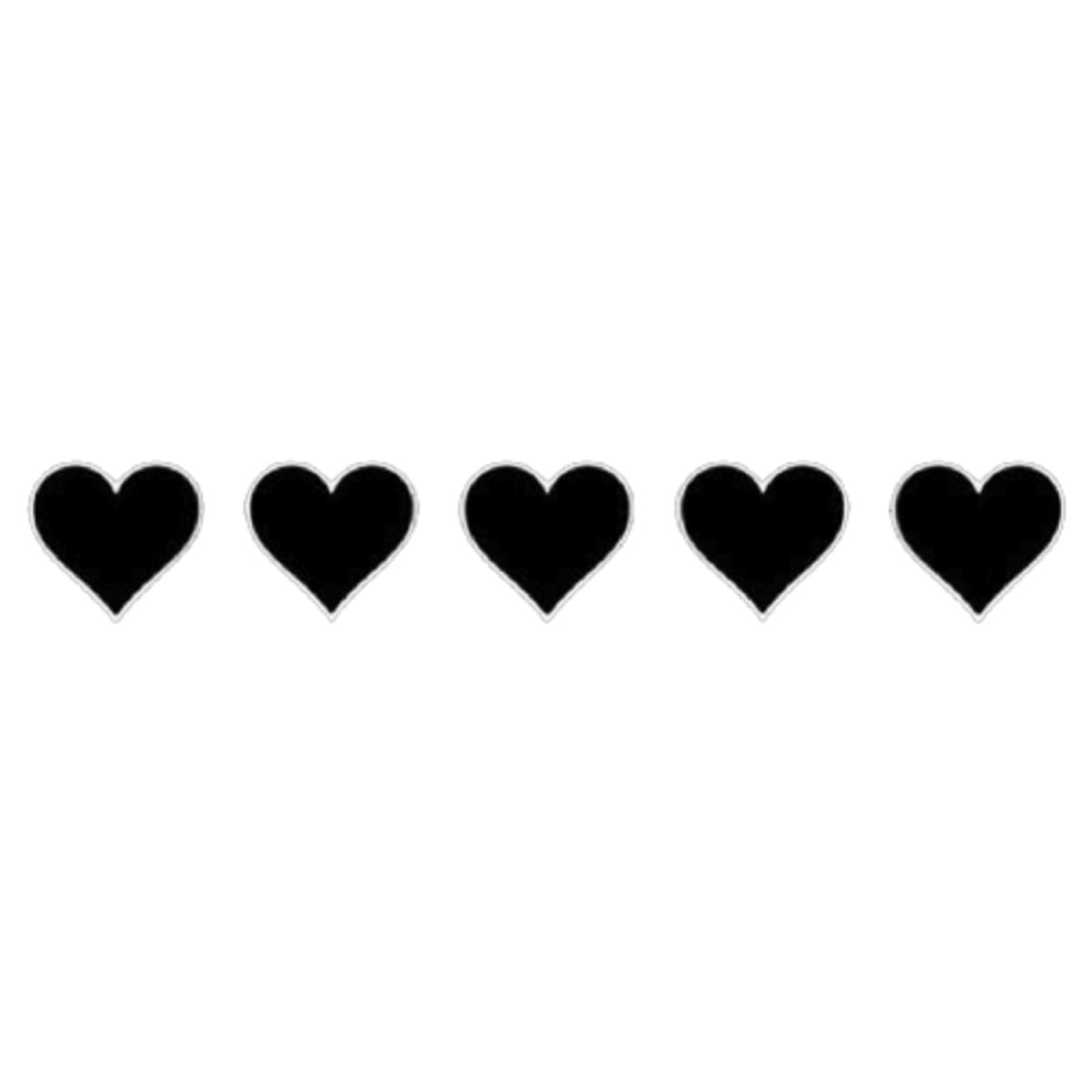 Сердечки в ряд