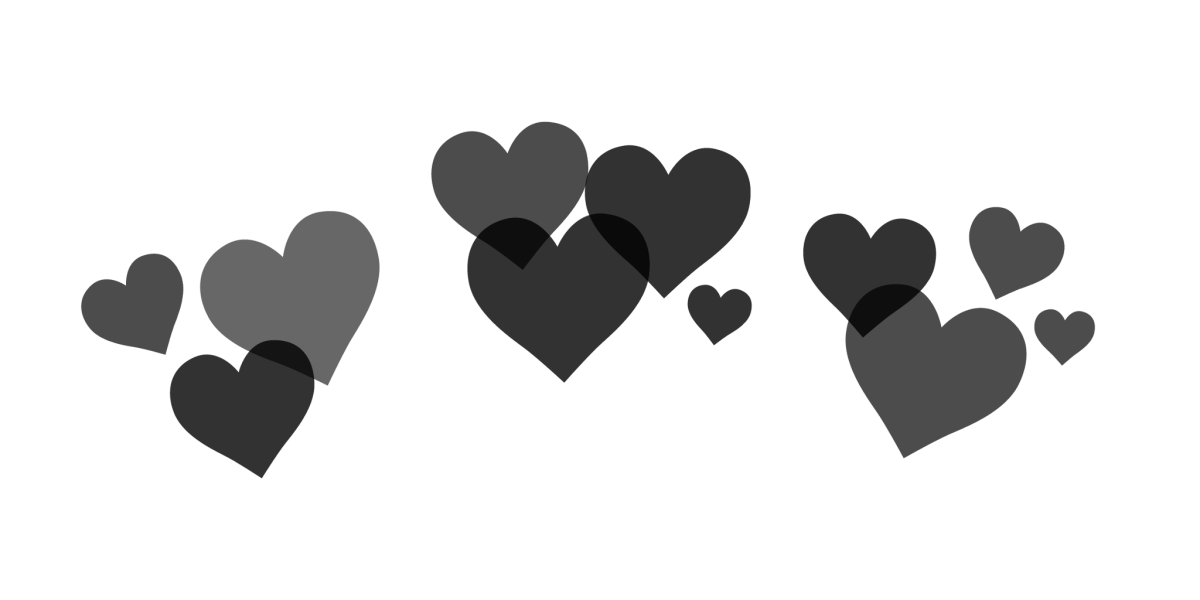 Черное сердечко на прозрачном фоне