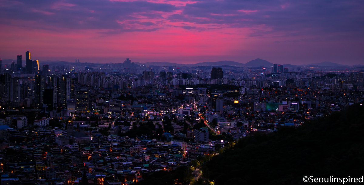 Ночной Сеул Южная Корея обои