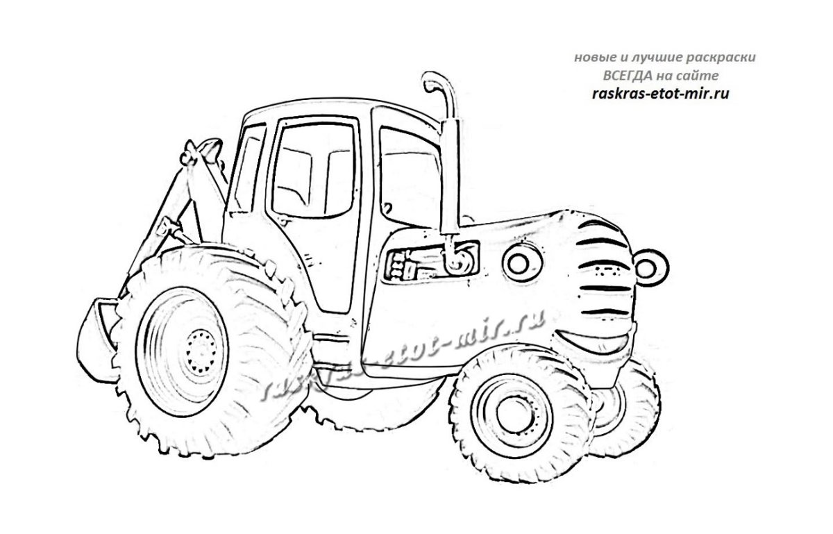 Раскраска трактор ЮМЗ-6