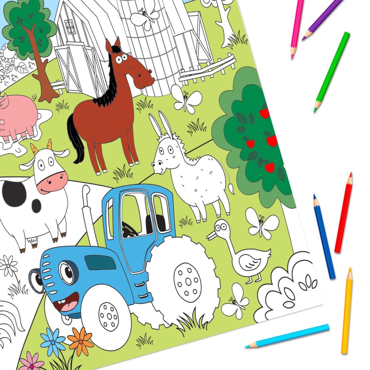 Комбайн раскраска для малышей