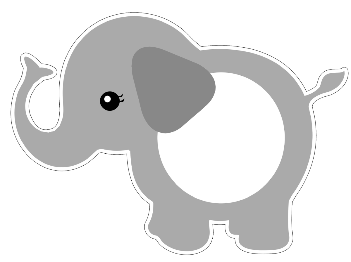 Слоник трафарет