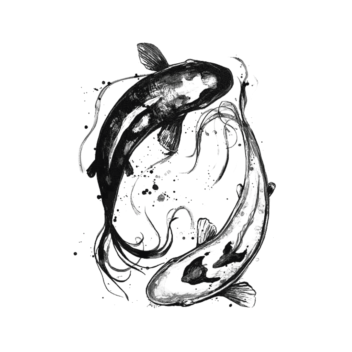 Тату рыбы Инь Янь