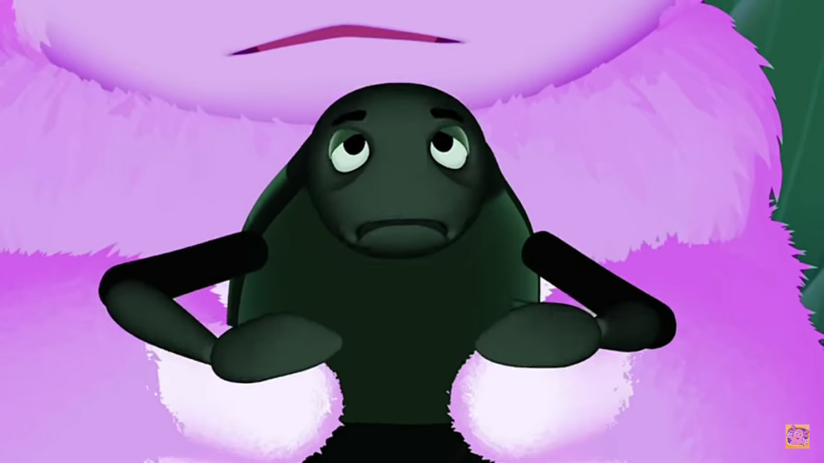 Лунтик Кузя и Мила Пчеленок и гусеницы