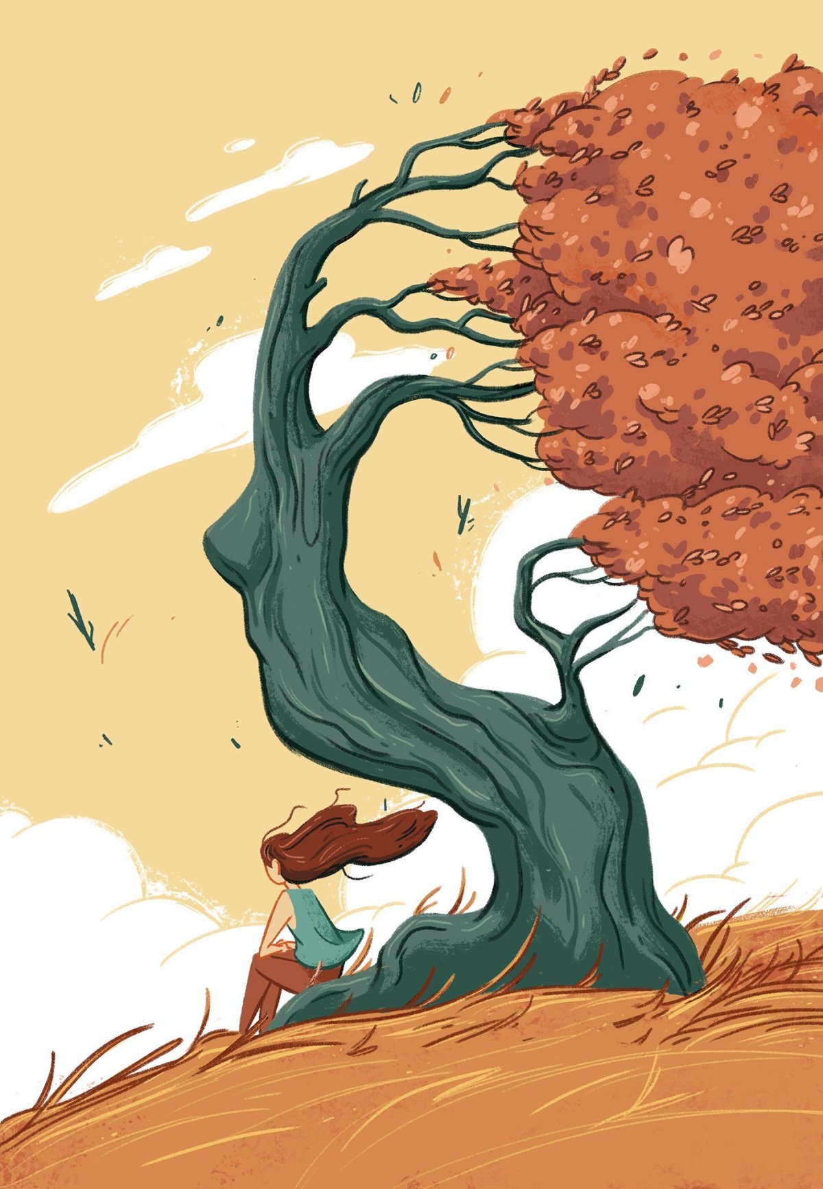 Сильный ветер арт