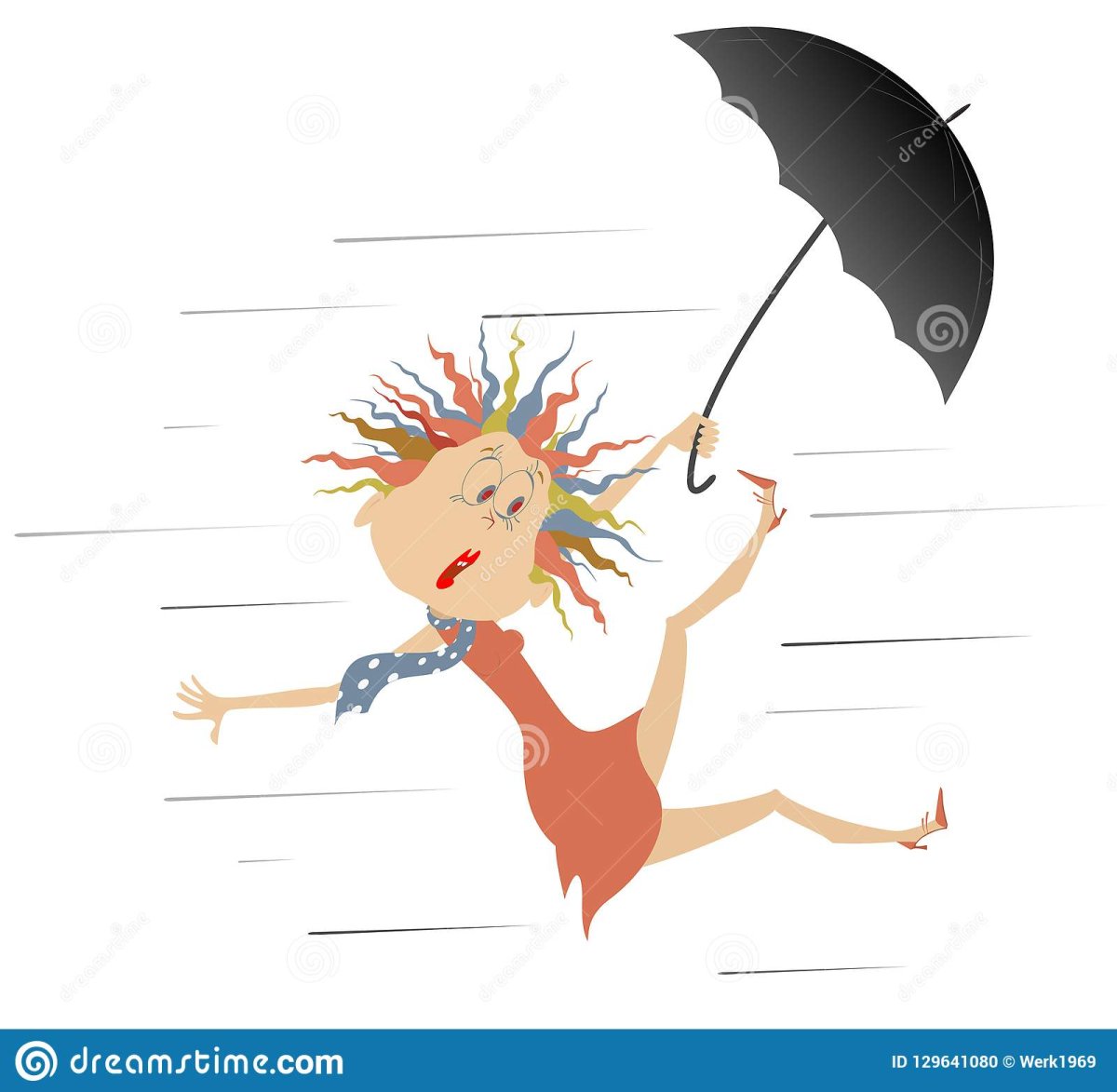 Открытка с сильным ветром