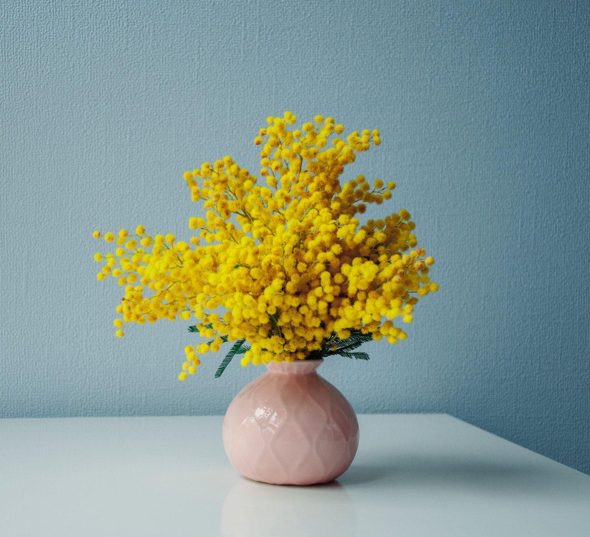 Ваза с мимозой