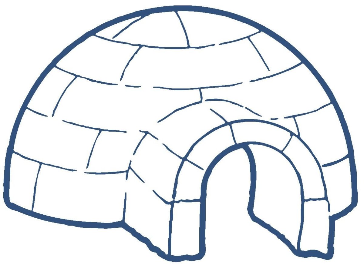 Снежный дом иглу раскраска