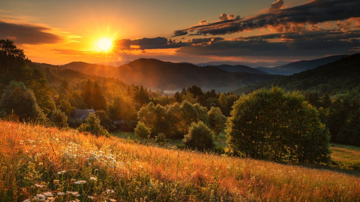 Лето Восход солнца