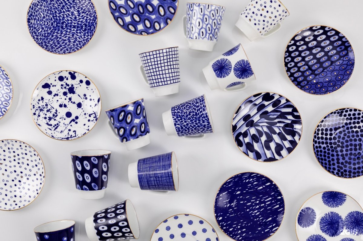 Чайная пара незабудки фарфор