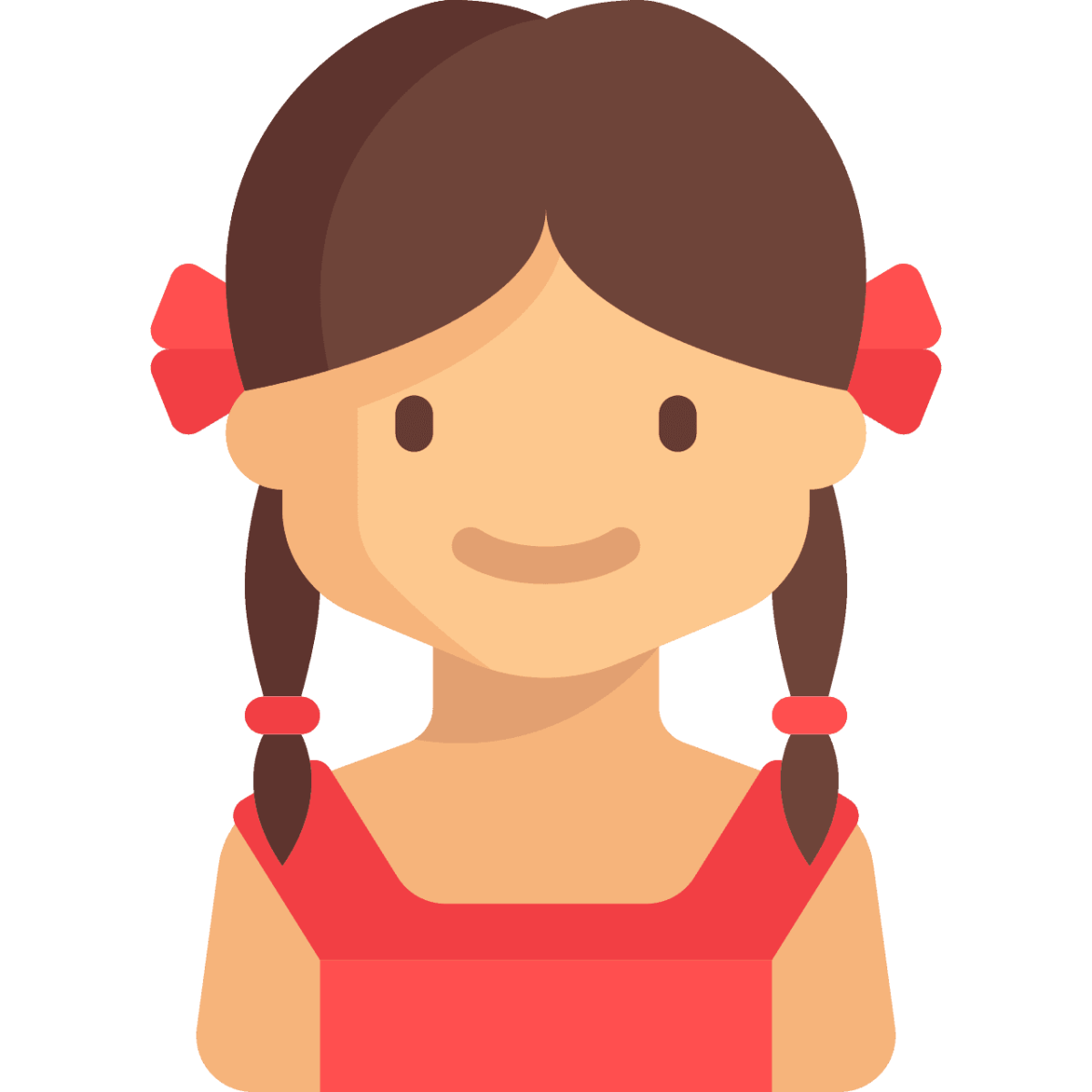 Мультяшная девочка с круглым лицом