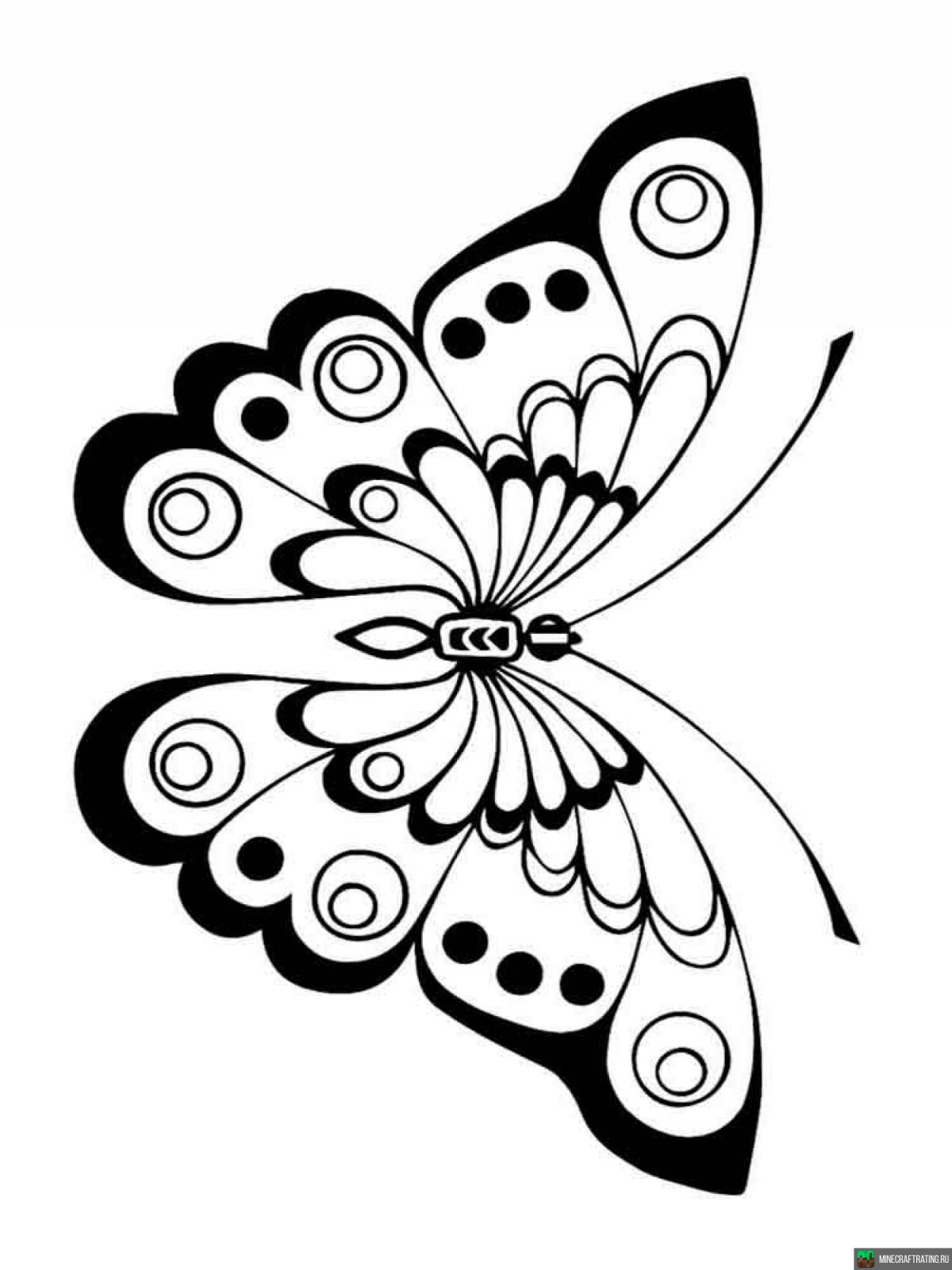 Бабочка для раскрашивания