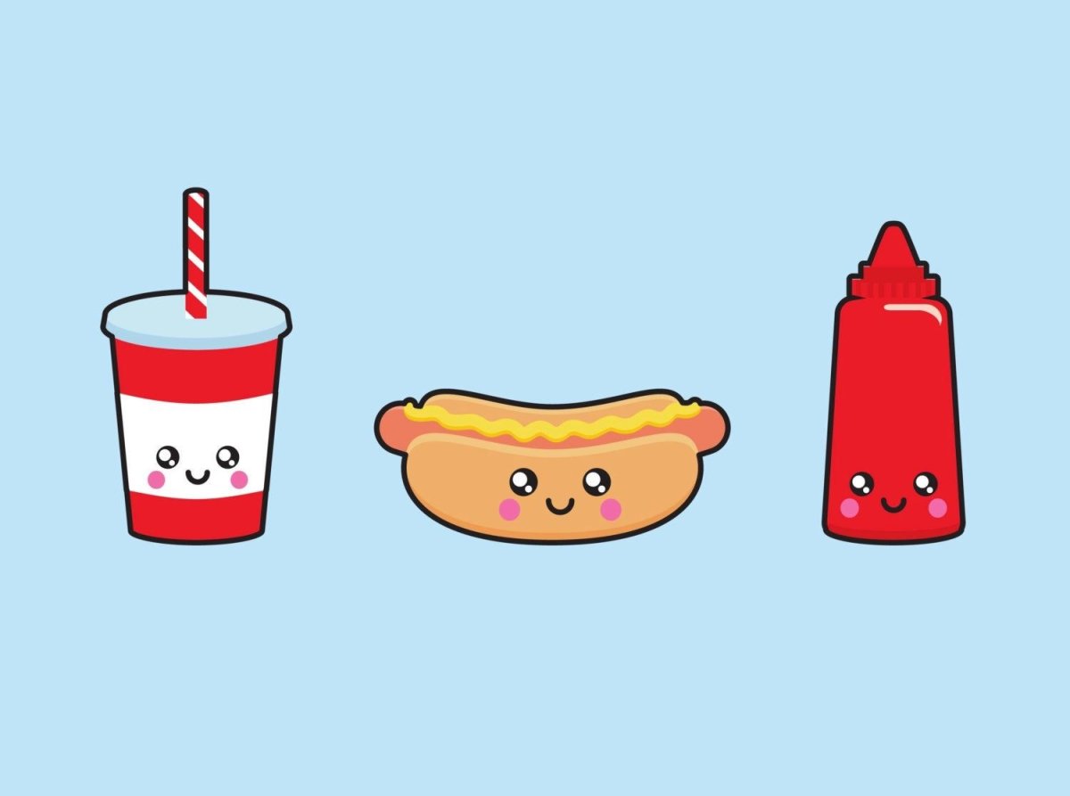 Кофе и пончик рисунок