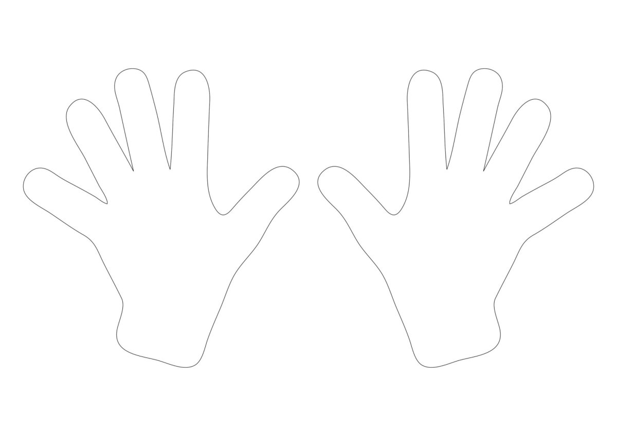 Ладошки детские трафарет