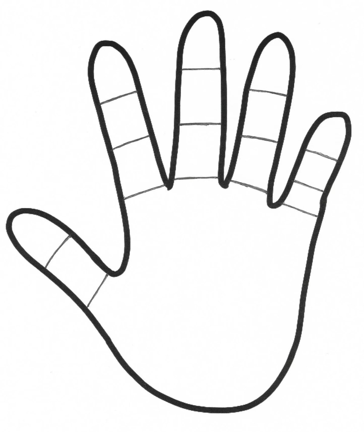 Рука обведенная на бумаге