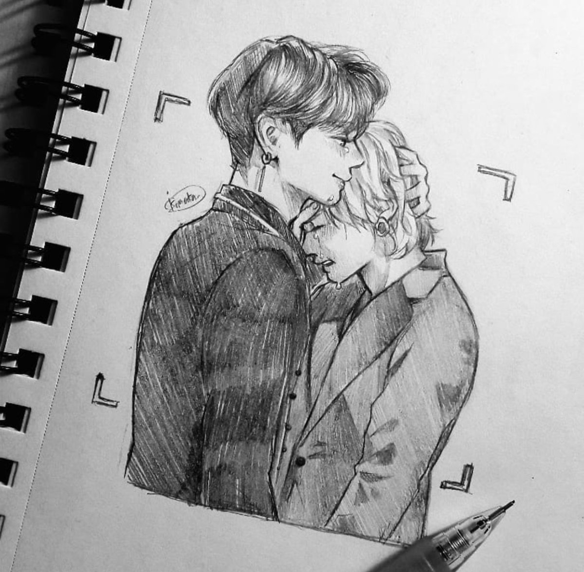 БТС арт карандашом Вигуки