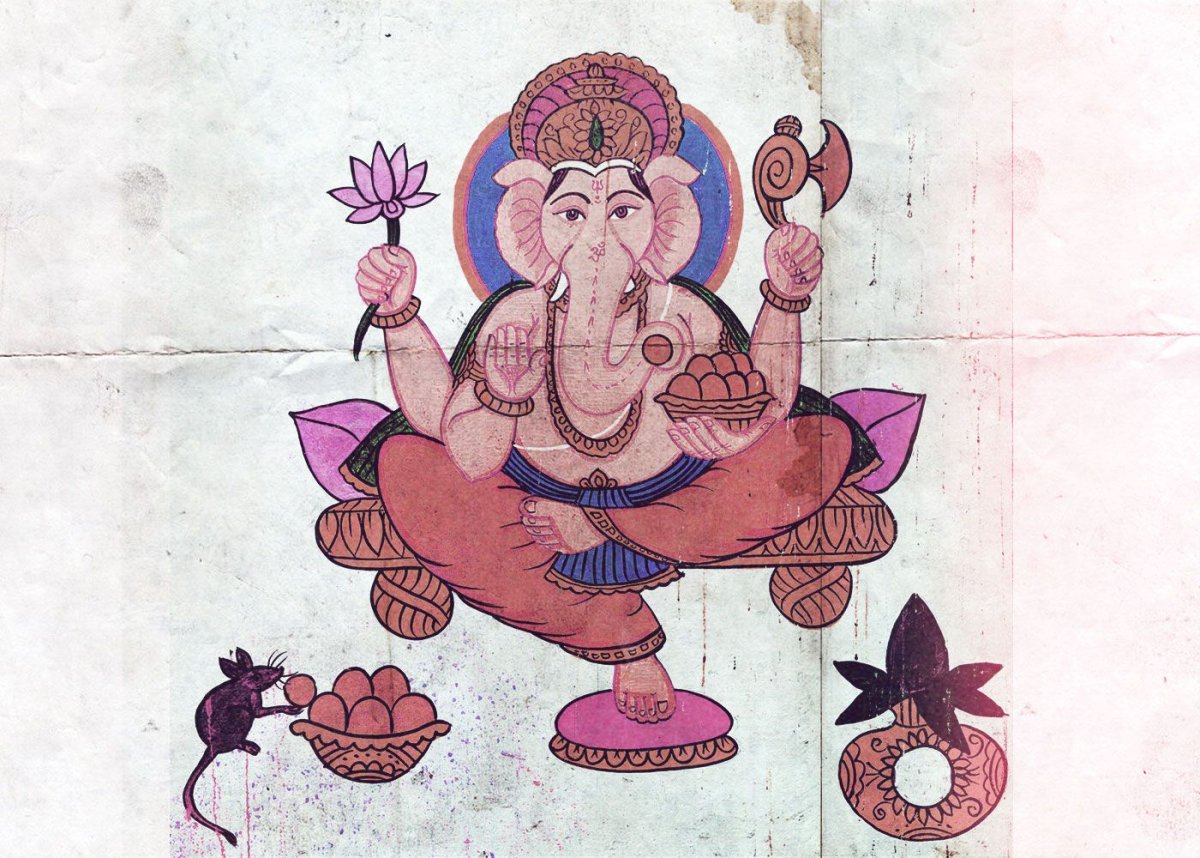 Вьясадев и Ганеша