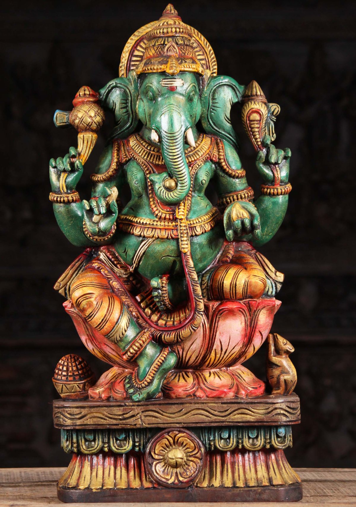 Ганеш зеленый скульптура