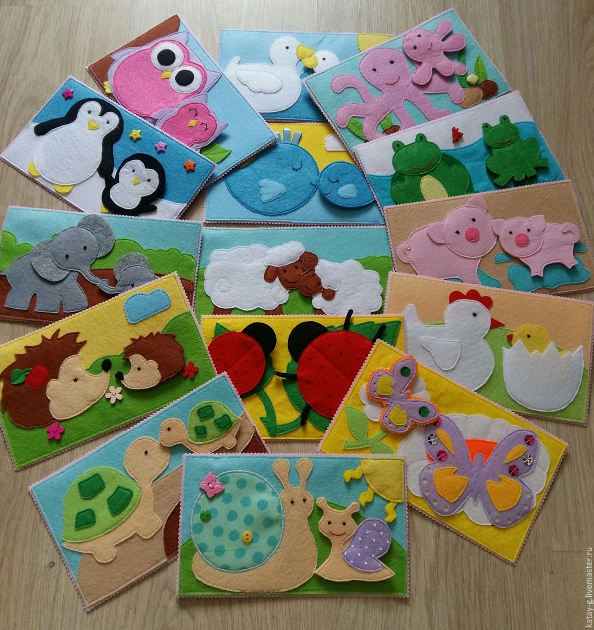 Развивающие карточки на липучках