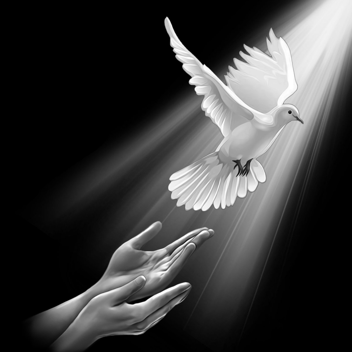 Голубь гравировка