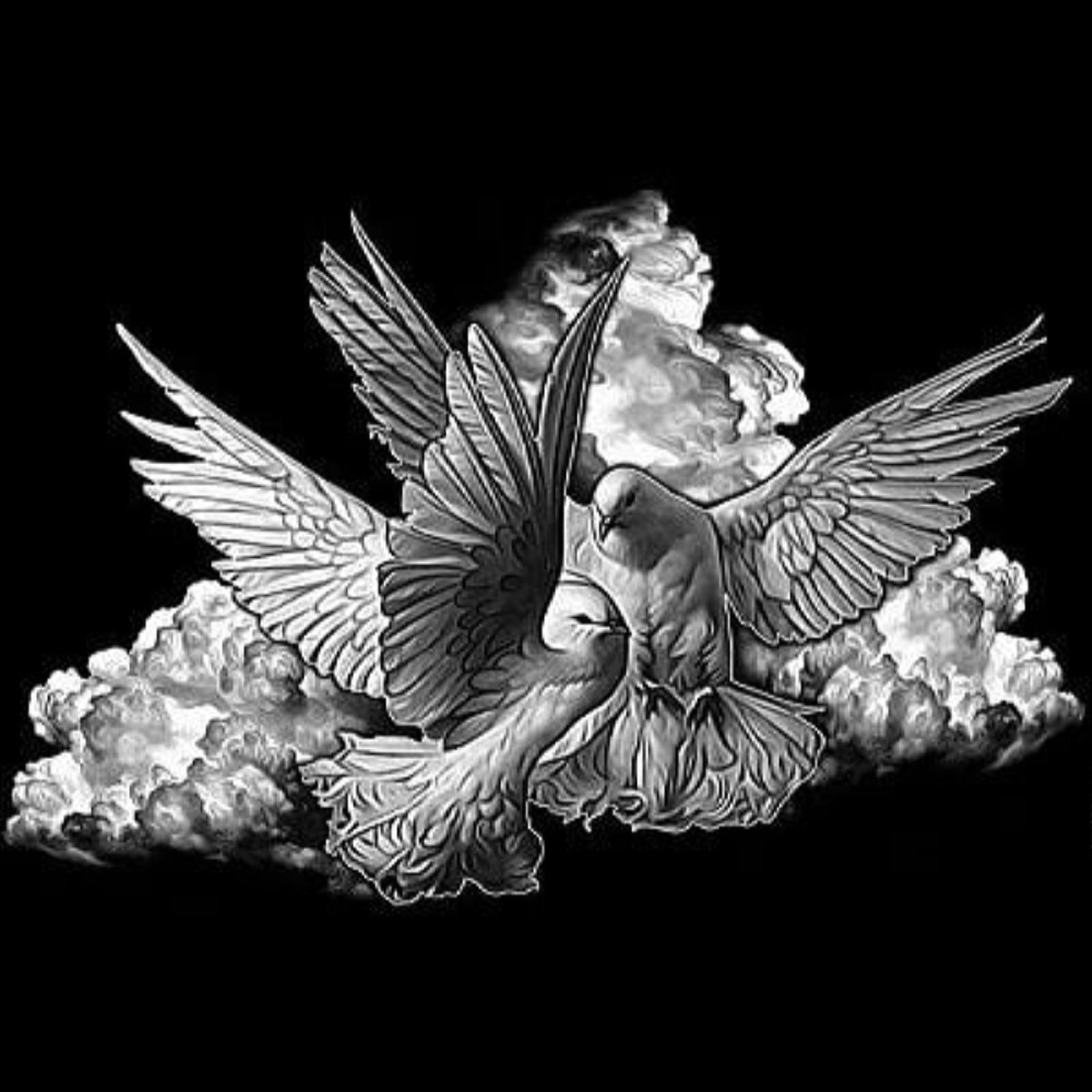 Голуби на памятнике гравировка