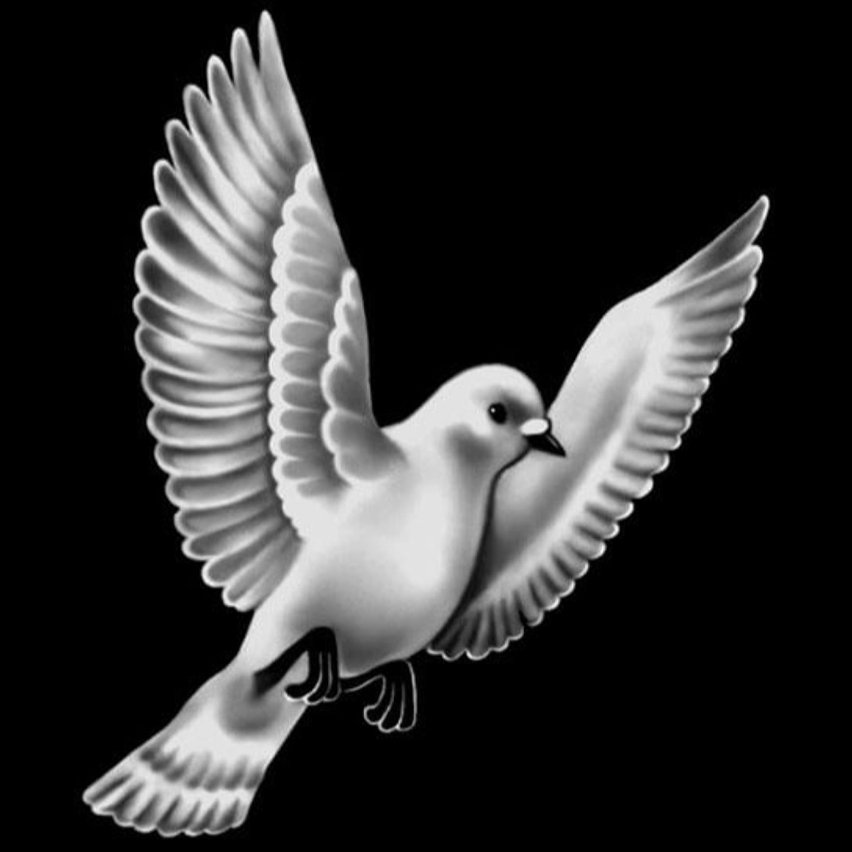 Голубь гравировка