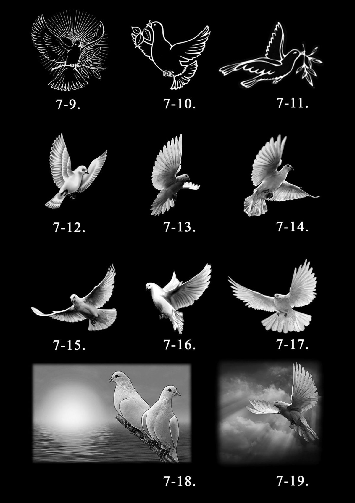 Голуби на памятнике гравировка