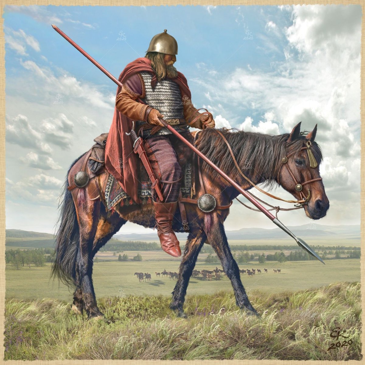 Золотой волк с крыльями