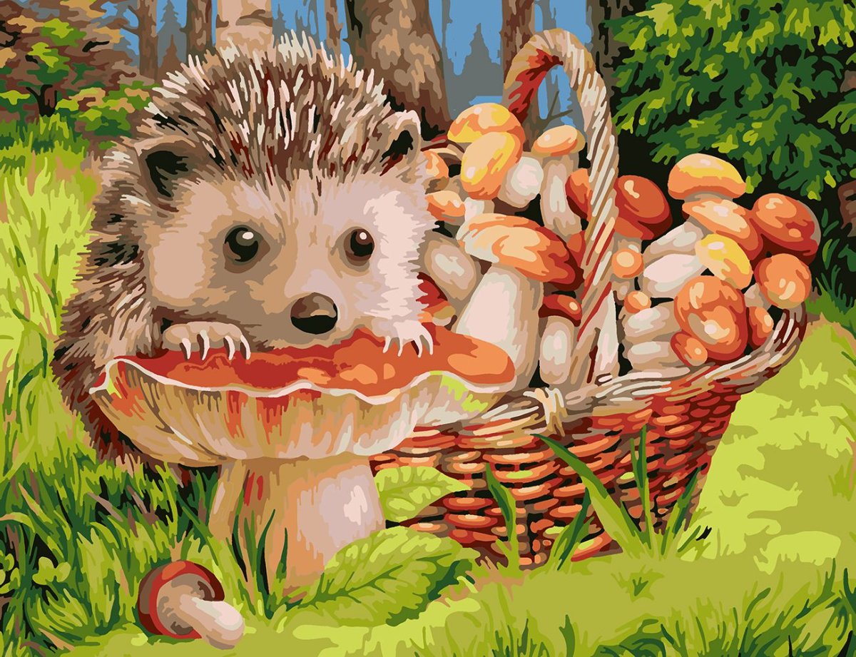 Набор живописи по номерам 40х50см "маленький грибник" h118