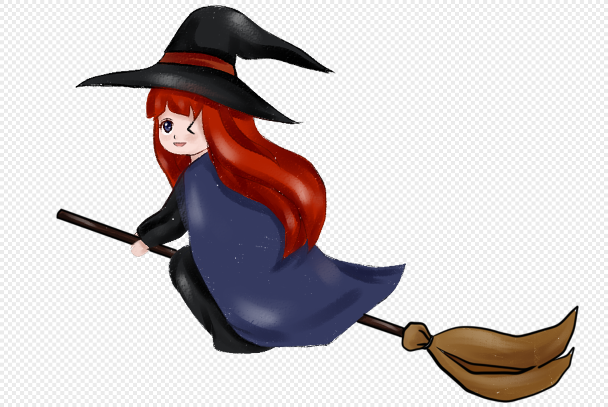 Маленькая ведьмочка на метле