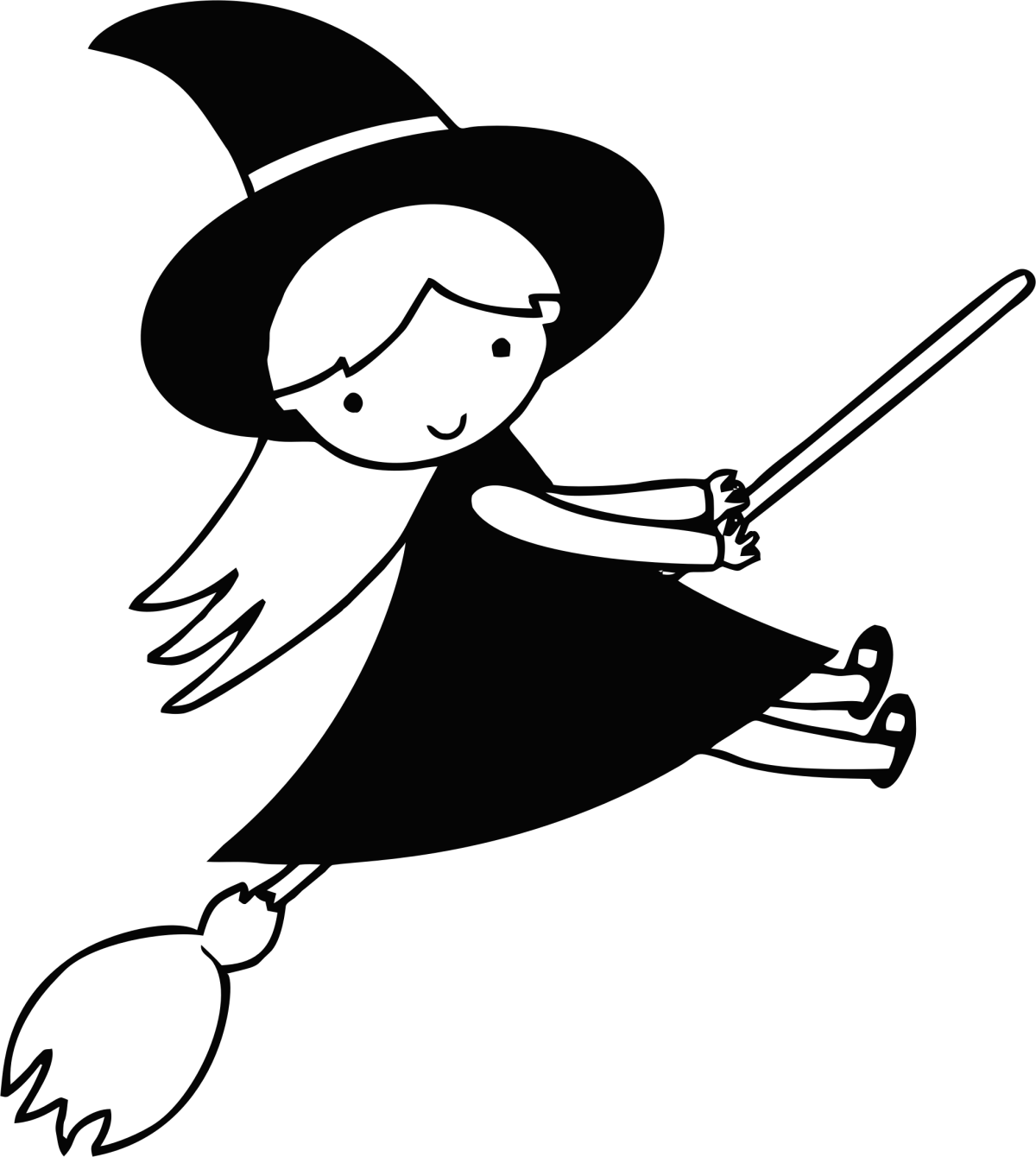 Смешная ведьма на метле