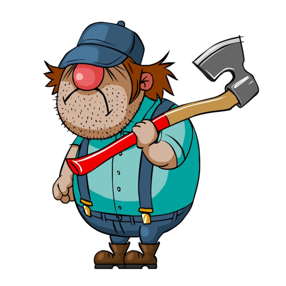 Лесоруб рубит дерево