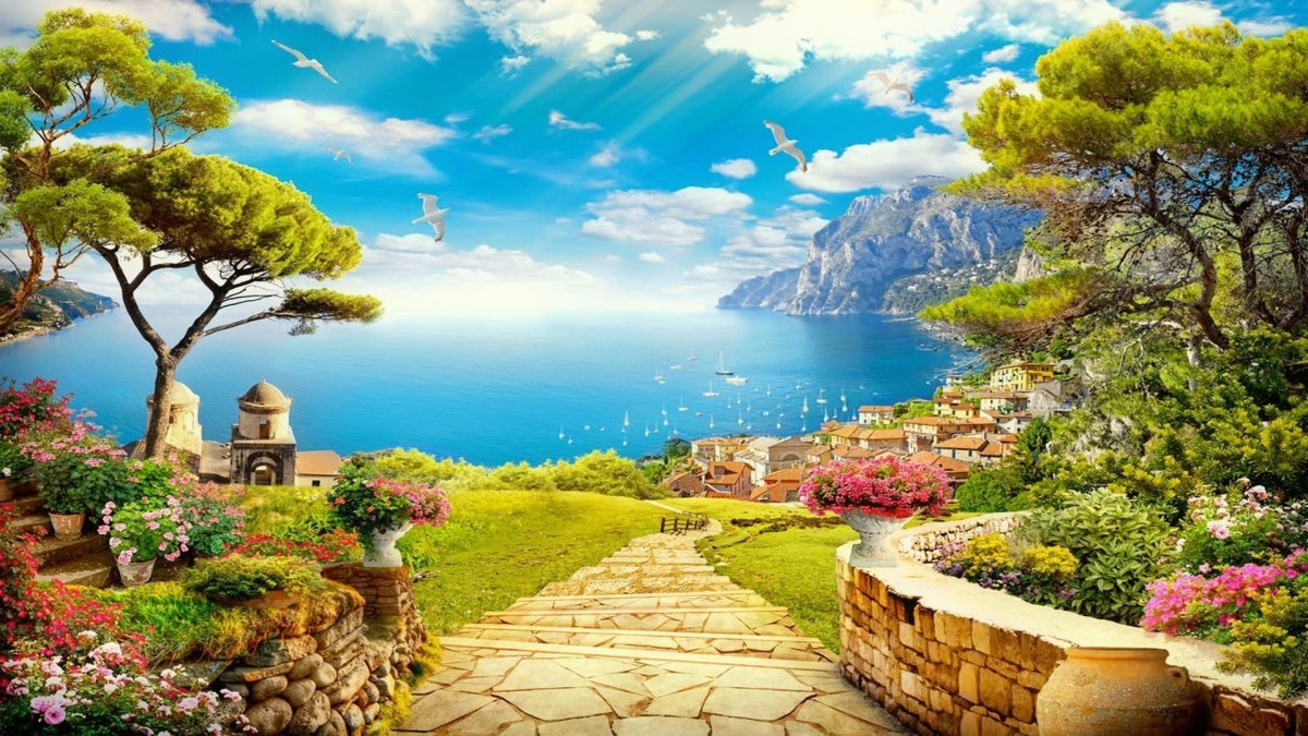 Райский сад Эдем фреска