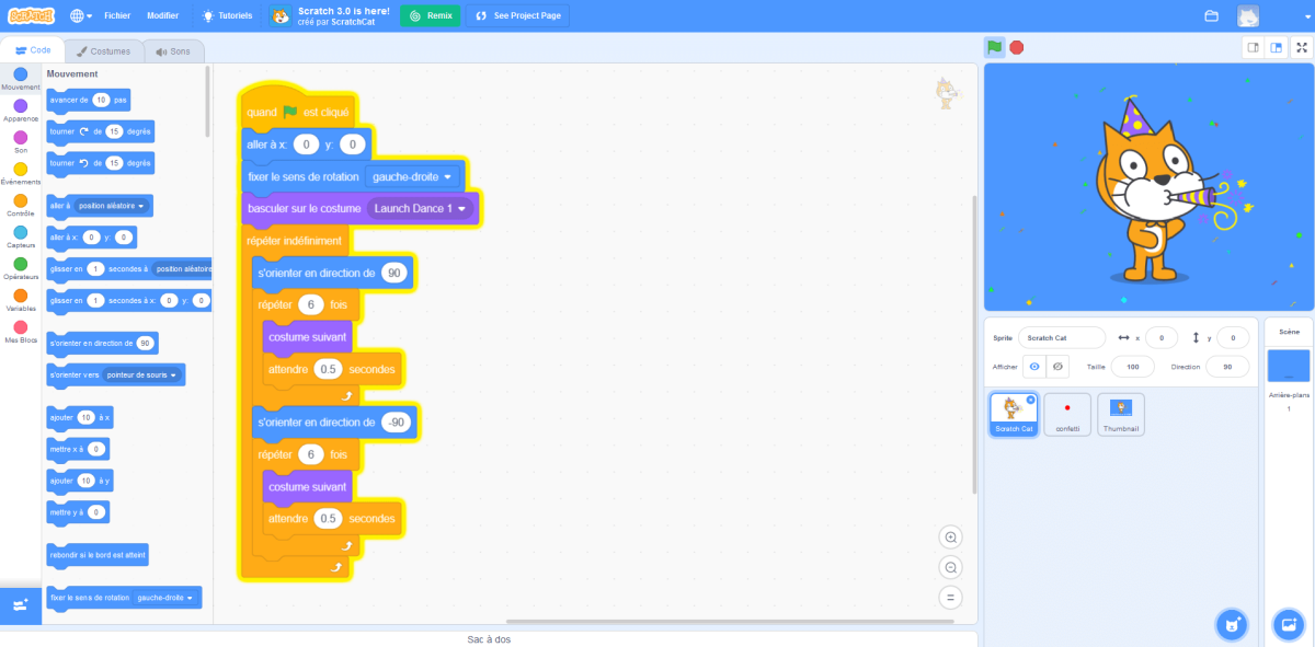 Интерфейс программы Scratch 3.0