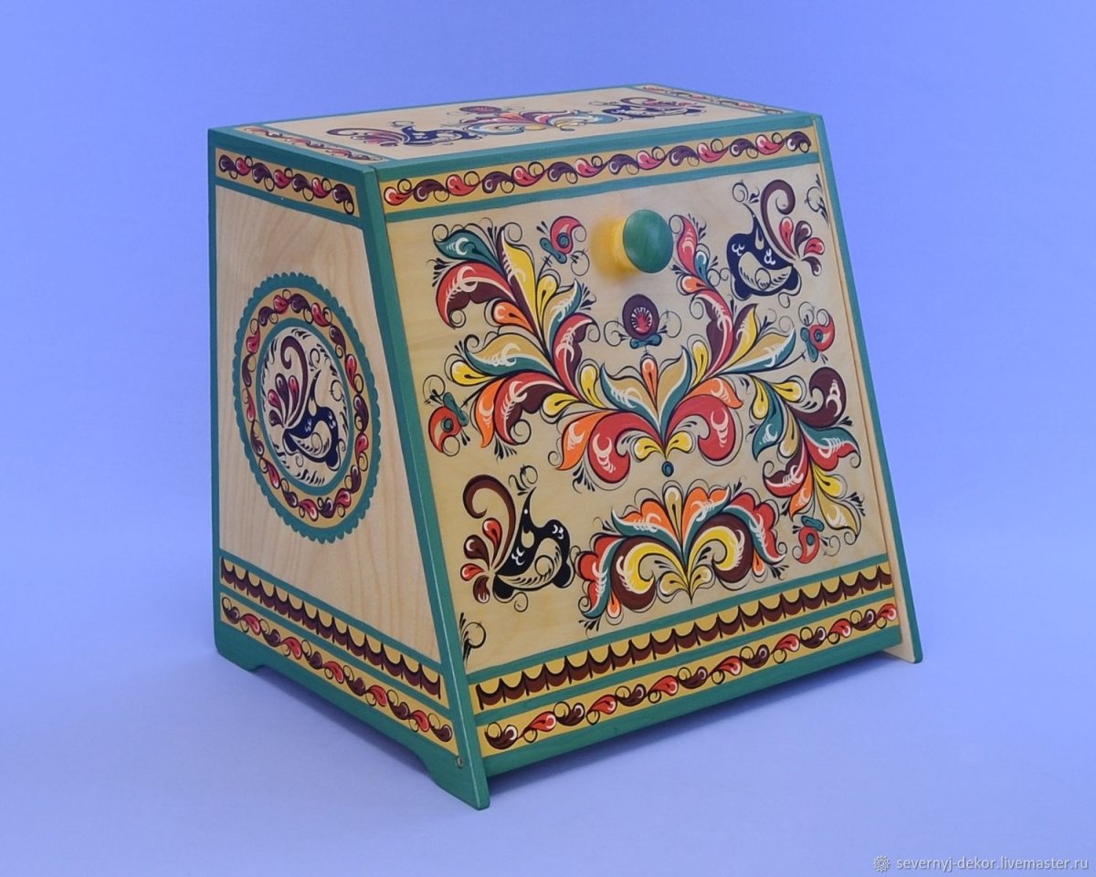 Короб деревянный с росписью