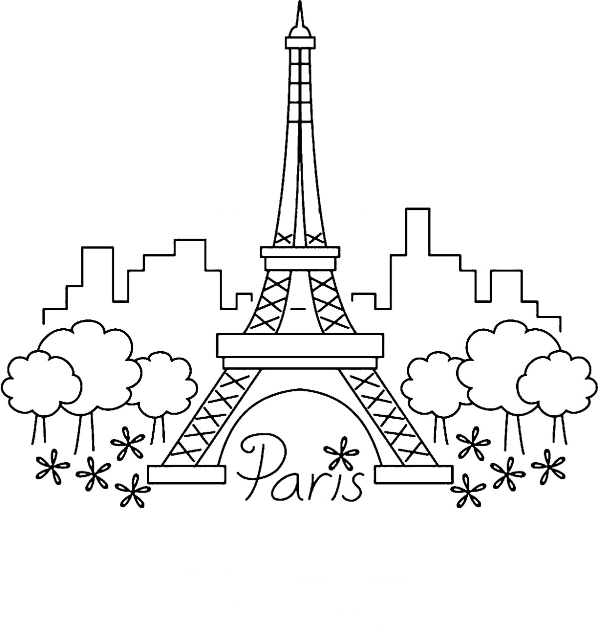 Эйфелева башня в скетчбук