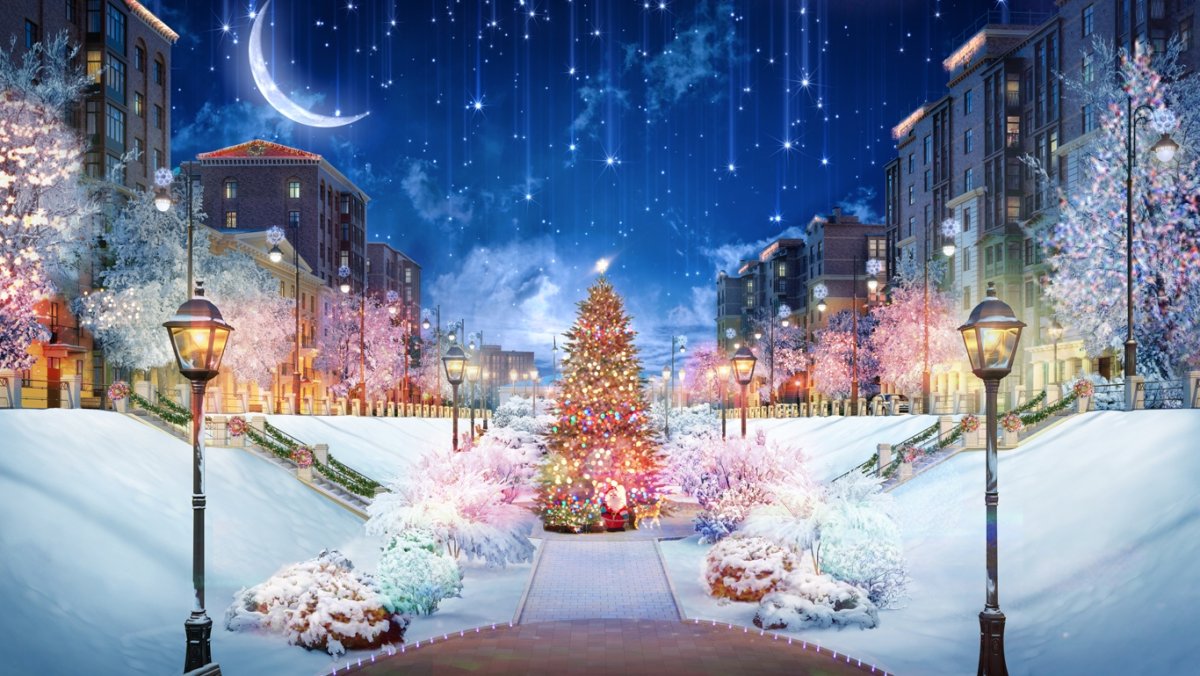 Фон новый год улица