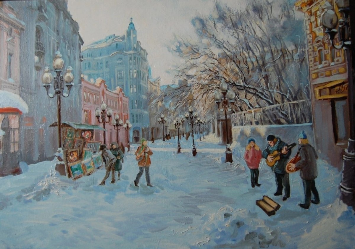 Зимний город в Советской живописи