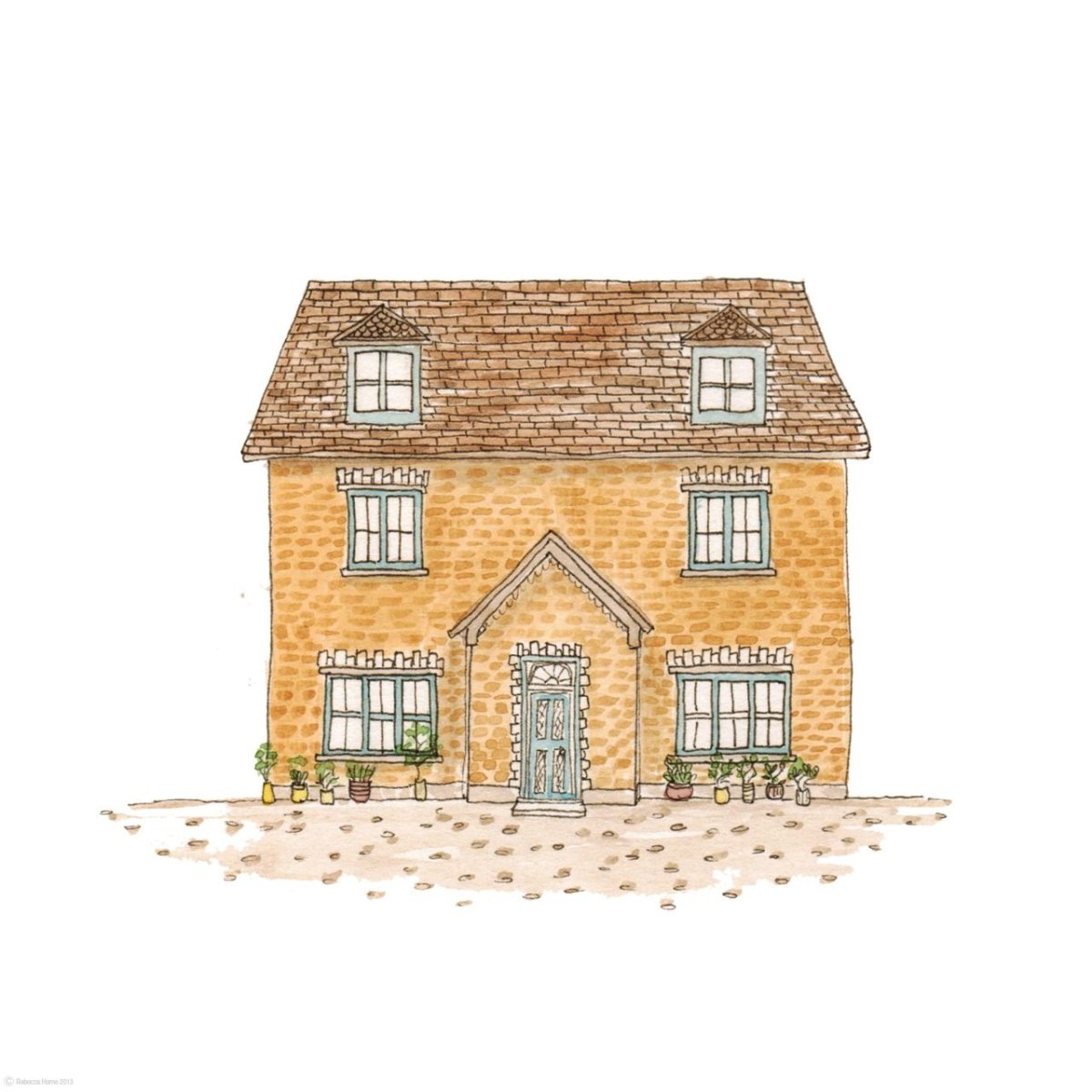 Каменный дом иллюстрация