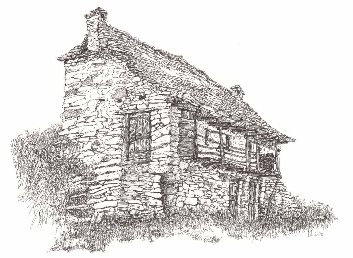 Зарисовки каменных домов