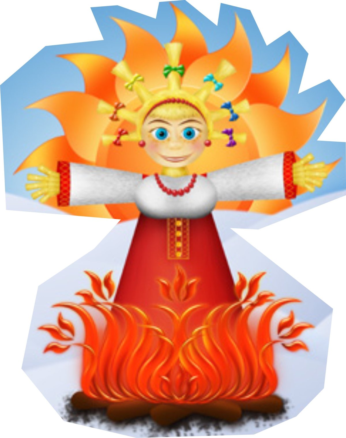 Масленичная кукла вектор