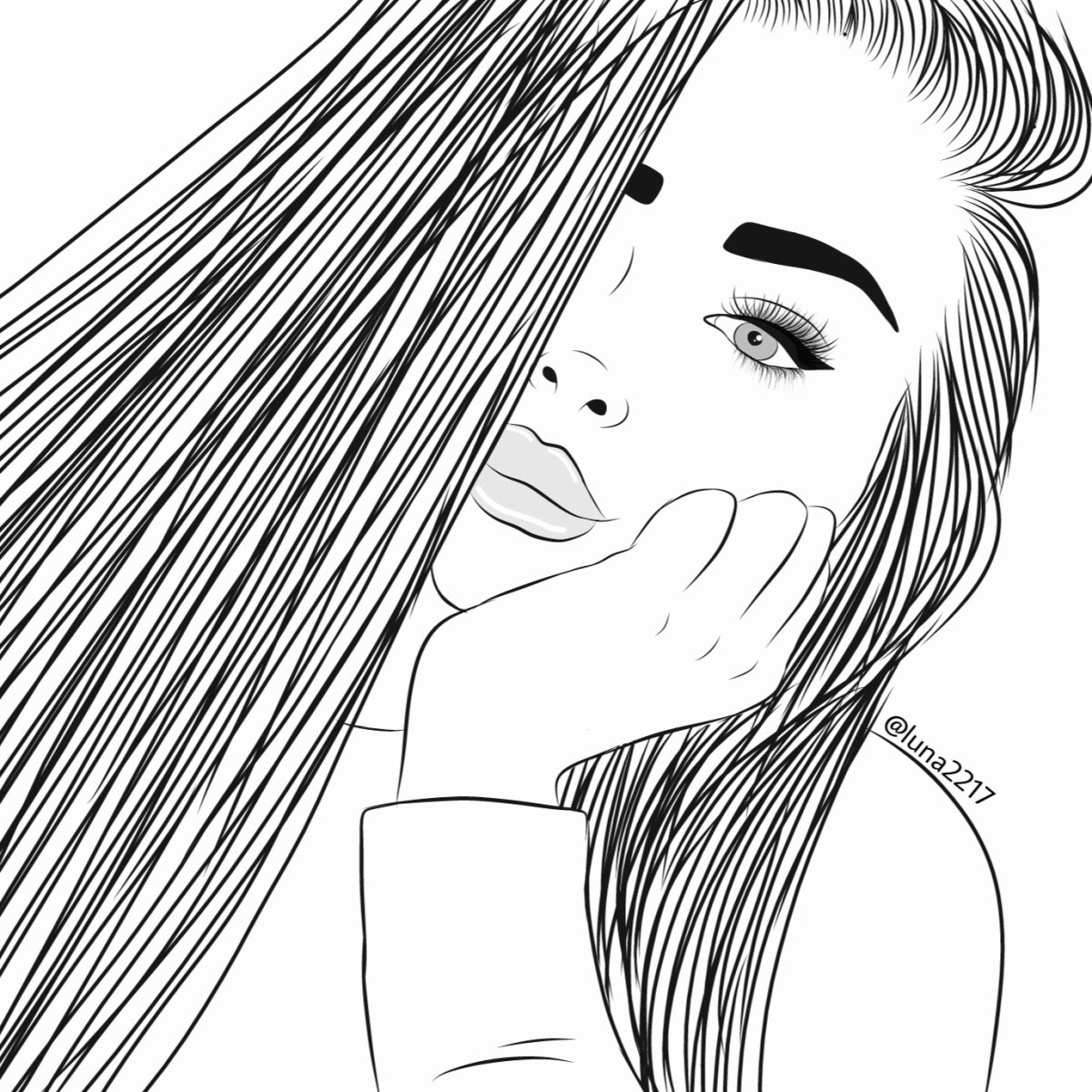 Красивые раскраски девушек с длинными волосами