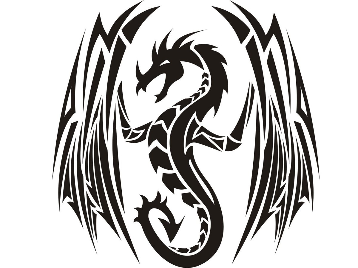 Тату трайбл дракон