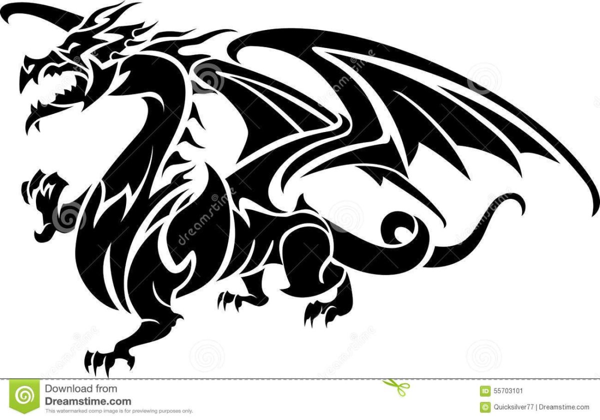 Драконы трафареты горизонтальные