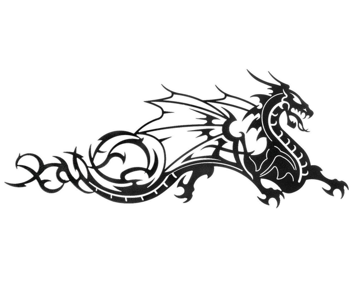 Драконы трафареты горизонтальные