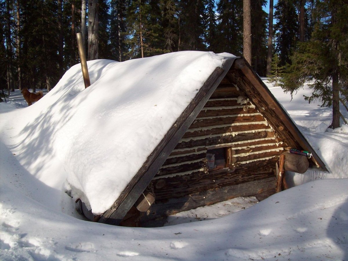 Охотничья изба землянка