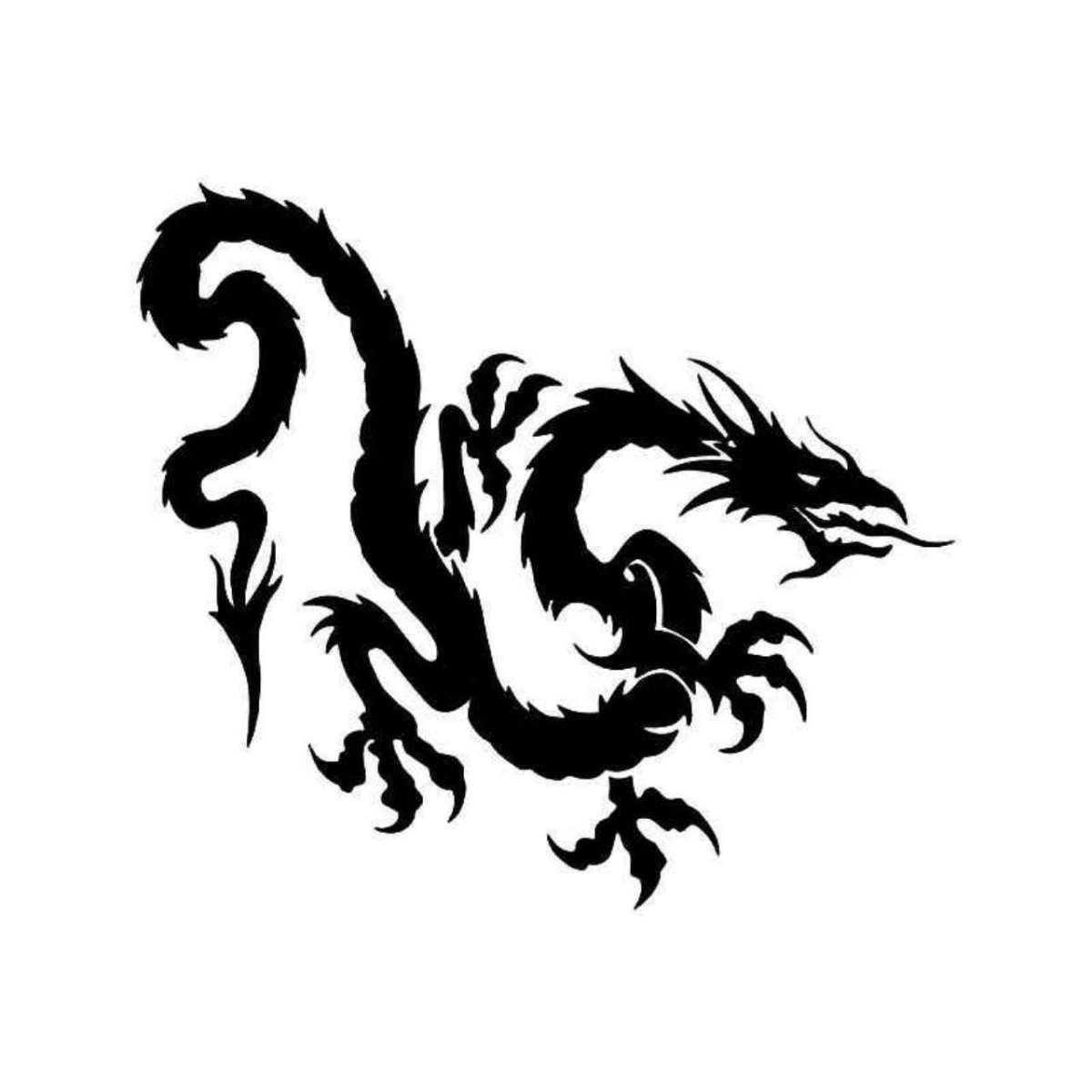 Тату дракона на белом фоне