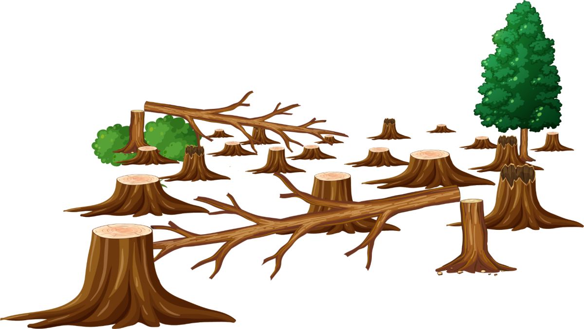 Дерево и лесорубы для детей