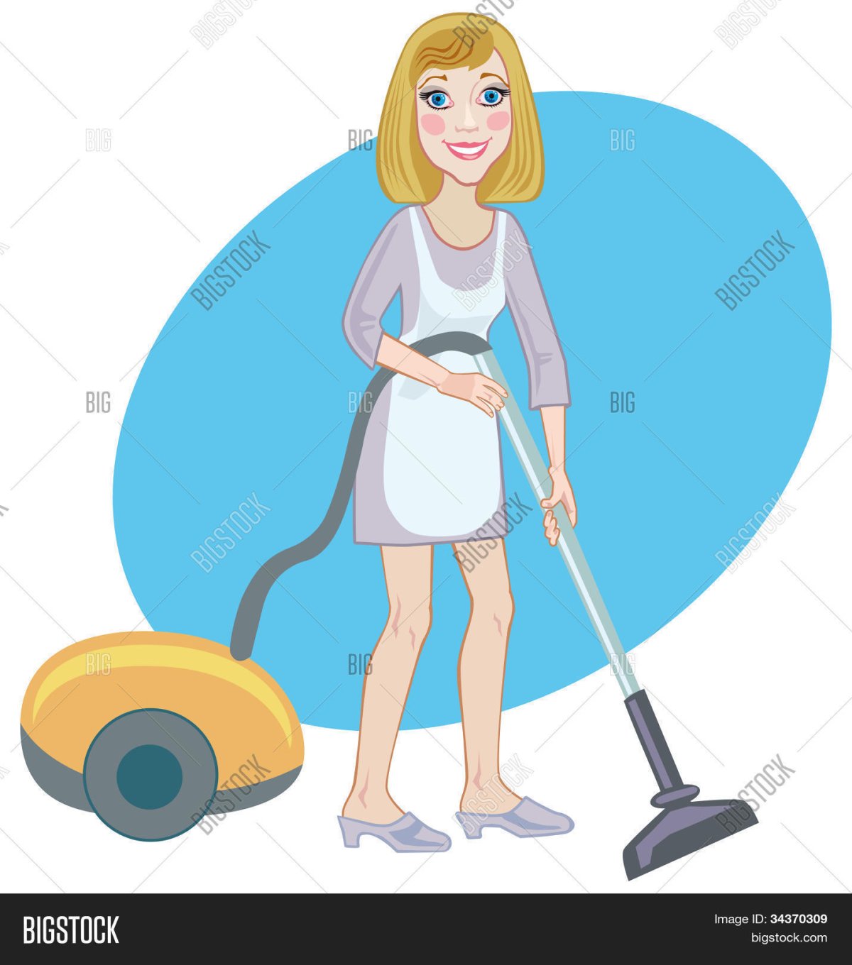 Фон уборщица пылесосит
